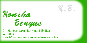 monika benyus business card